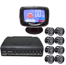 Car detector reversing radar LCD display parking sensors 8 sensors reverse car-detector system parktronic parking radar