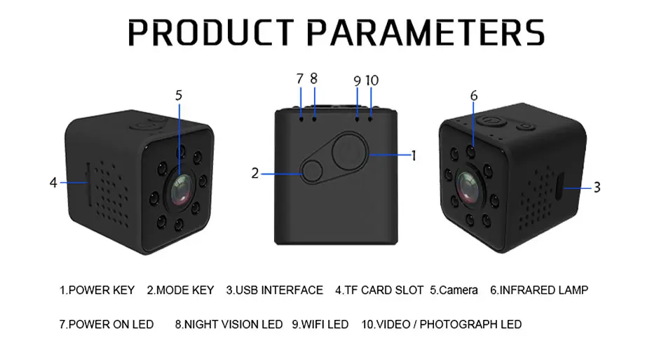 Мини wifi камера full HD 1080P ночного видения водонепроницаемый корпус CMOS датчик рекордер видеокамера микро секретный монитор безопасности