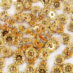 Gold /Silver/ Rose Gold Crystal Rhinestone Spacer Beads Accessories For DIY Bracelet Necklace Gold /Silver/ Rose Gold Crystal Rhinestone Spacer Beads Accessories For DIY Bracelet Necklace