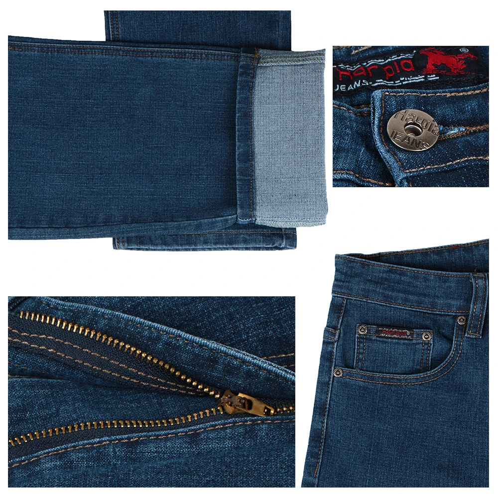 HARPIA High Quality Men Jeans Casual Straight Denim Male Classic Jeans Pants Man Stretch Fashion Heavyweight Trousers Size32-42 