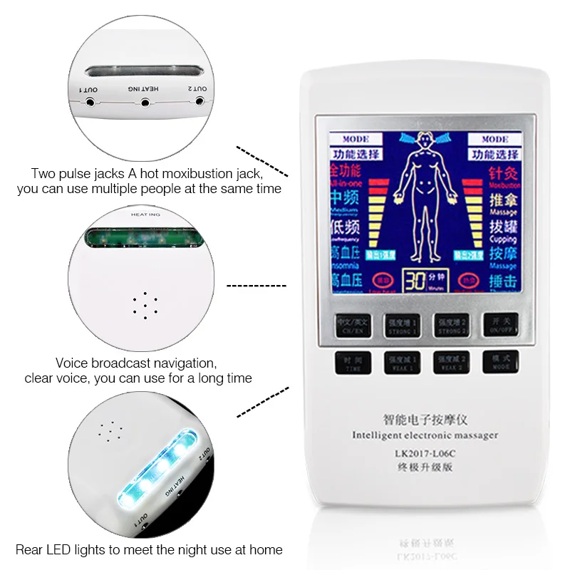 Full Body Relax Muscle Therapy Massager Pulse Tens Acupuncture Physiotherapy Machine Electrical Muscle Nerve Stimulator +18Pads Full Body Relax Muscle Therapy Massager Pulse Tens Acupuncture Physiotherapy Machine Electrical Muscle Nerve Stimulator +18Pads