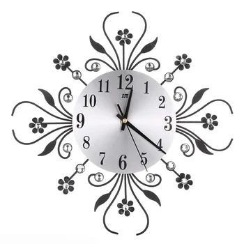 

3D Wall Clock Diamonds Non-Ticking Silent Dazzling Clock For Home Office W520