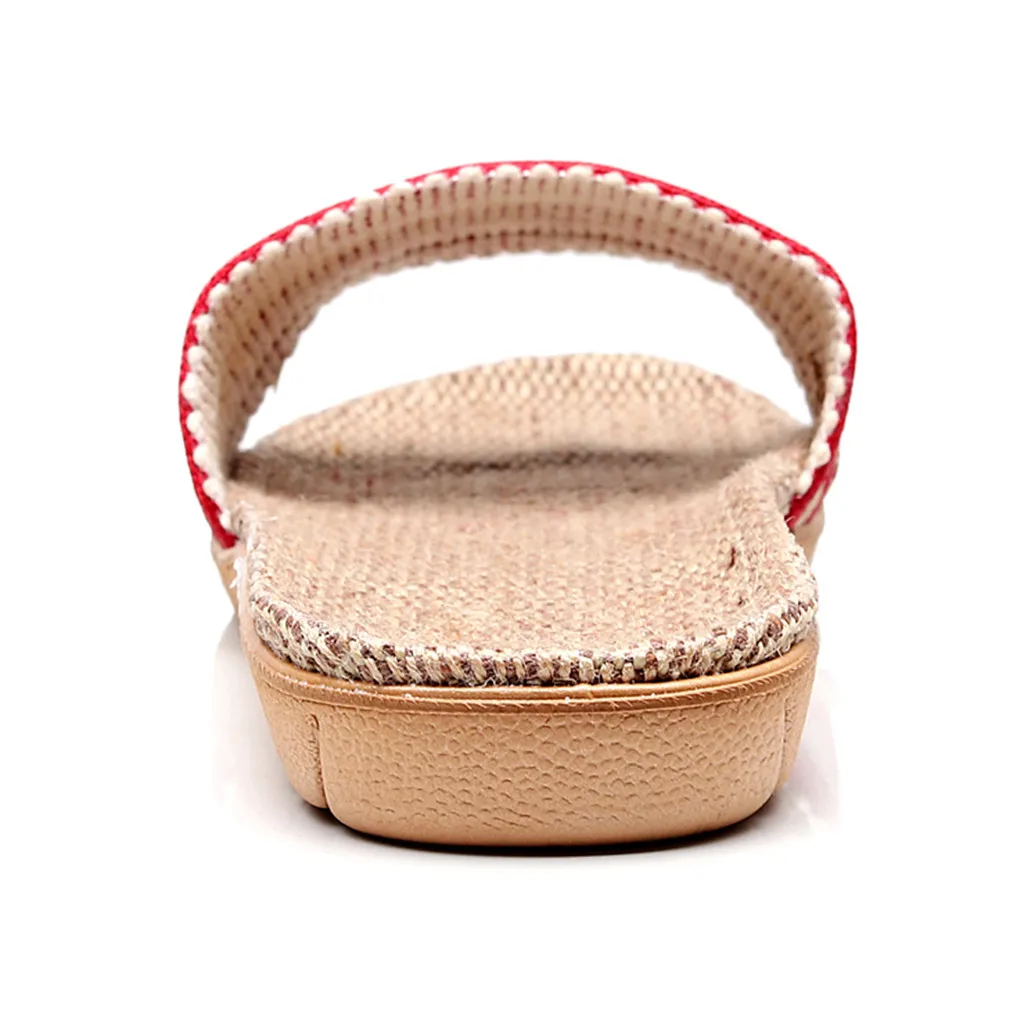 JAYCOSIN Fashion Slippers 2019 Women s Hemp Fashion Anti-slip Linen Home Indoor Open Toe Flat Shoes Beach Slippers APR10