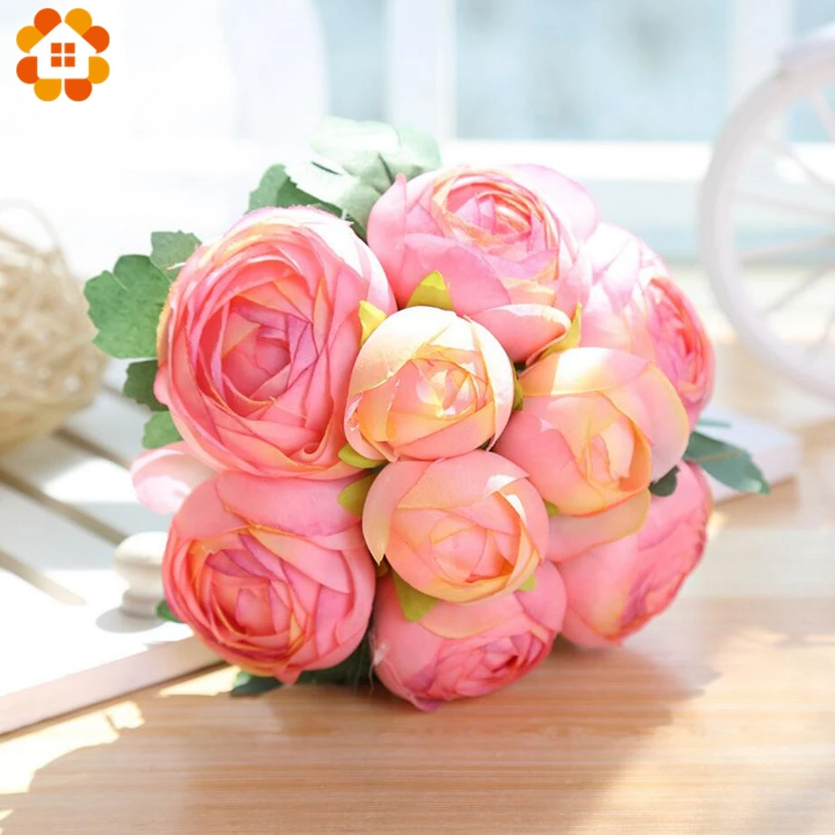 9Heads/Branch DIY Artificial Lotus Flower Bouquet Flower