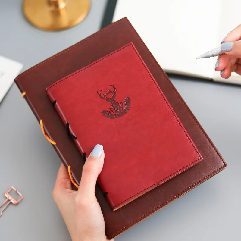 

"Forest Deer" Faux Leather Traveler Notebook Replaceable Grid Papers Vintage Journal Diary Stationery Business Stationery Gift