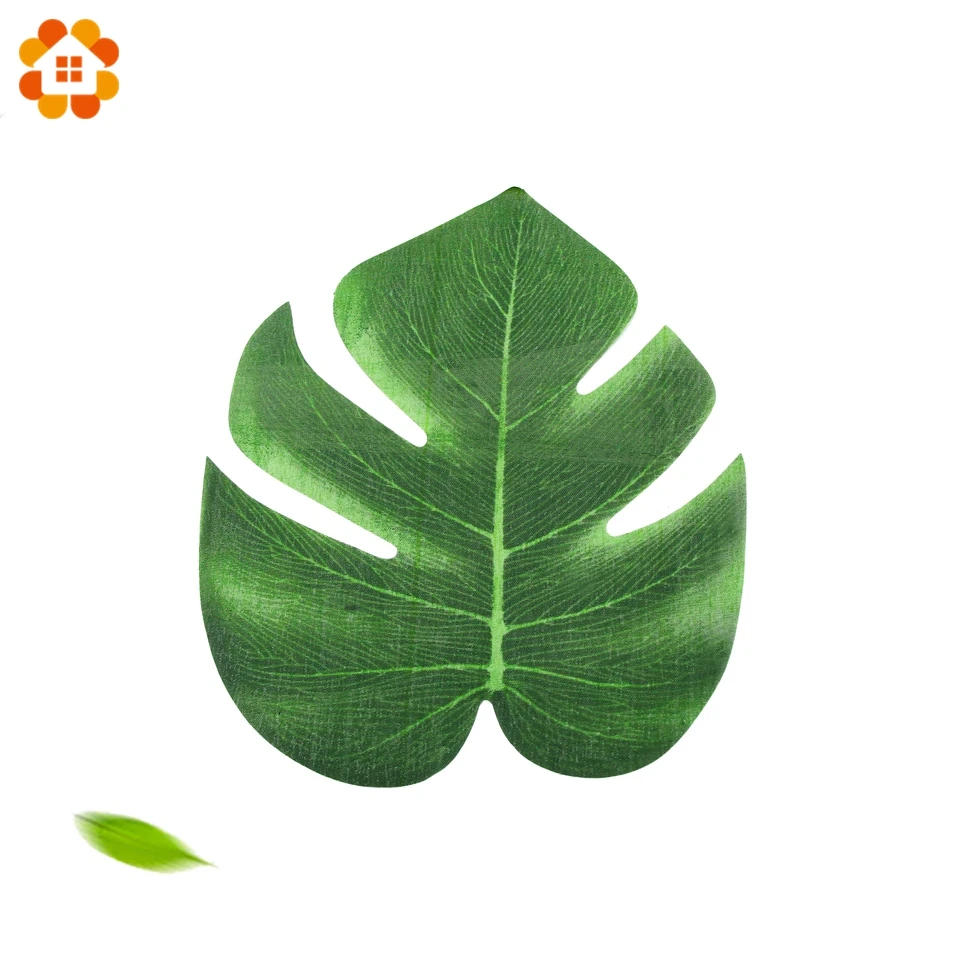 48Pcs Tropical Palm Leaves DIY Artificial Leaves For Summer Theme Party Table Runner And Home