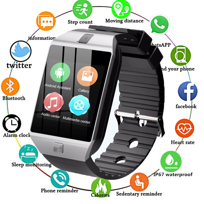 Bluetooth QW09 3G Smart Watch Phone Android 4.4 512MB 4GB Support WIFI Real-Pedometer SIM Card Call Smartwatch Men Women
