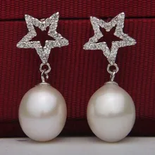 8-9 мм Размер настоящая пресноводная жемчужина серьги красивые серьги-гвоздики звезда ювелирные изделия для очаровательных девушек женщин