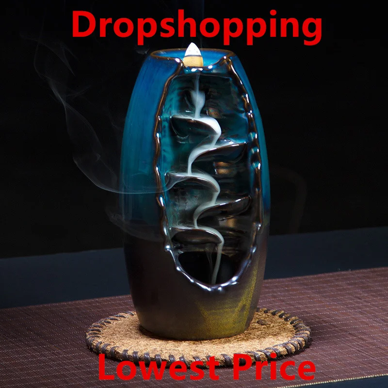 

Ceramic Cone Incense Holder Burner Backflow Incense Smoke Waterfall Censer Smell Aromatherapy Diffuser Home Office Decoration