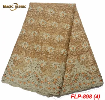 

Luxury Fabric High Quality African Lace Fabric Handmade Beads Embroidery Tulle Lace Fabric Nigerian Lace Fabrics FLP-898