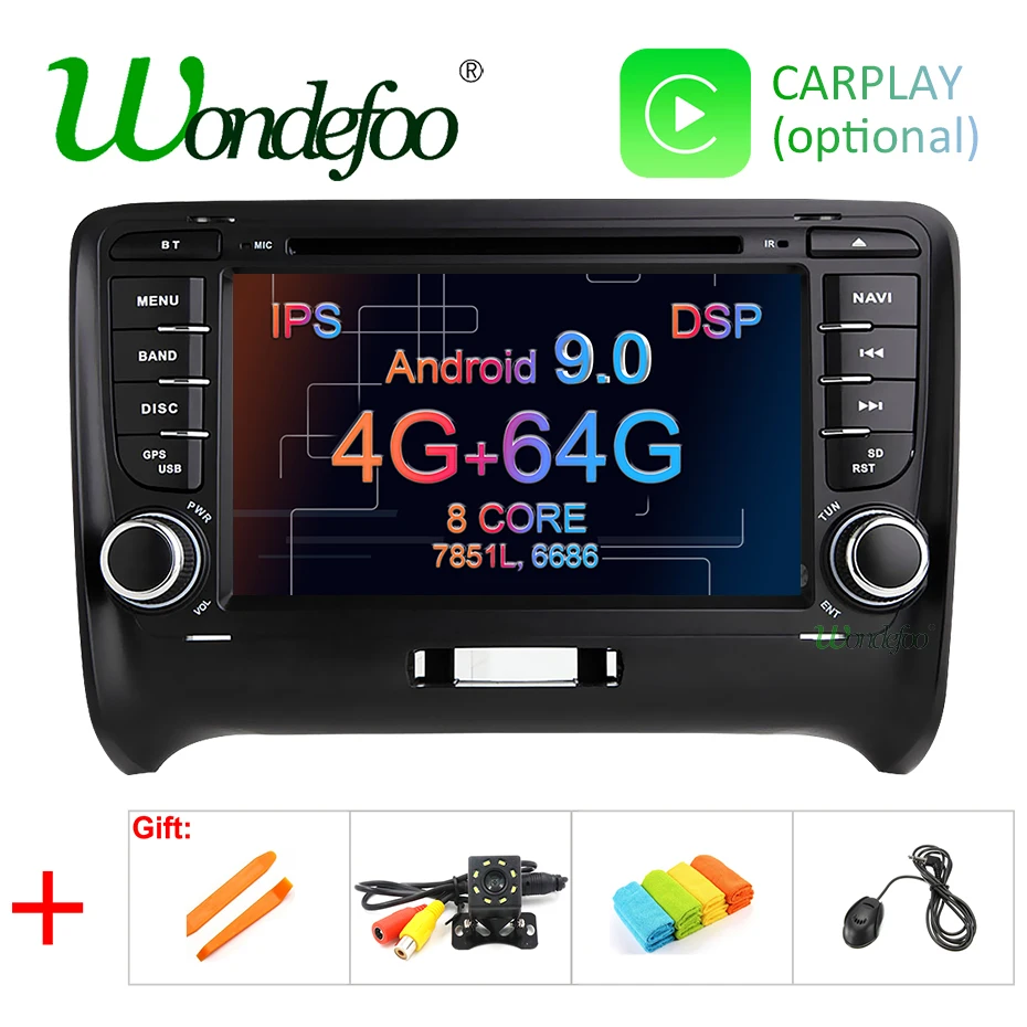 

4G 64G DSP IPS Android 9.0 Car DVD Player For Audi TT MK2 8J 2006 2007 2008 2009 2010 2011 2012 Multimedia Stereo GPS Radio