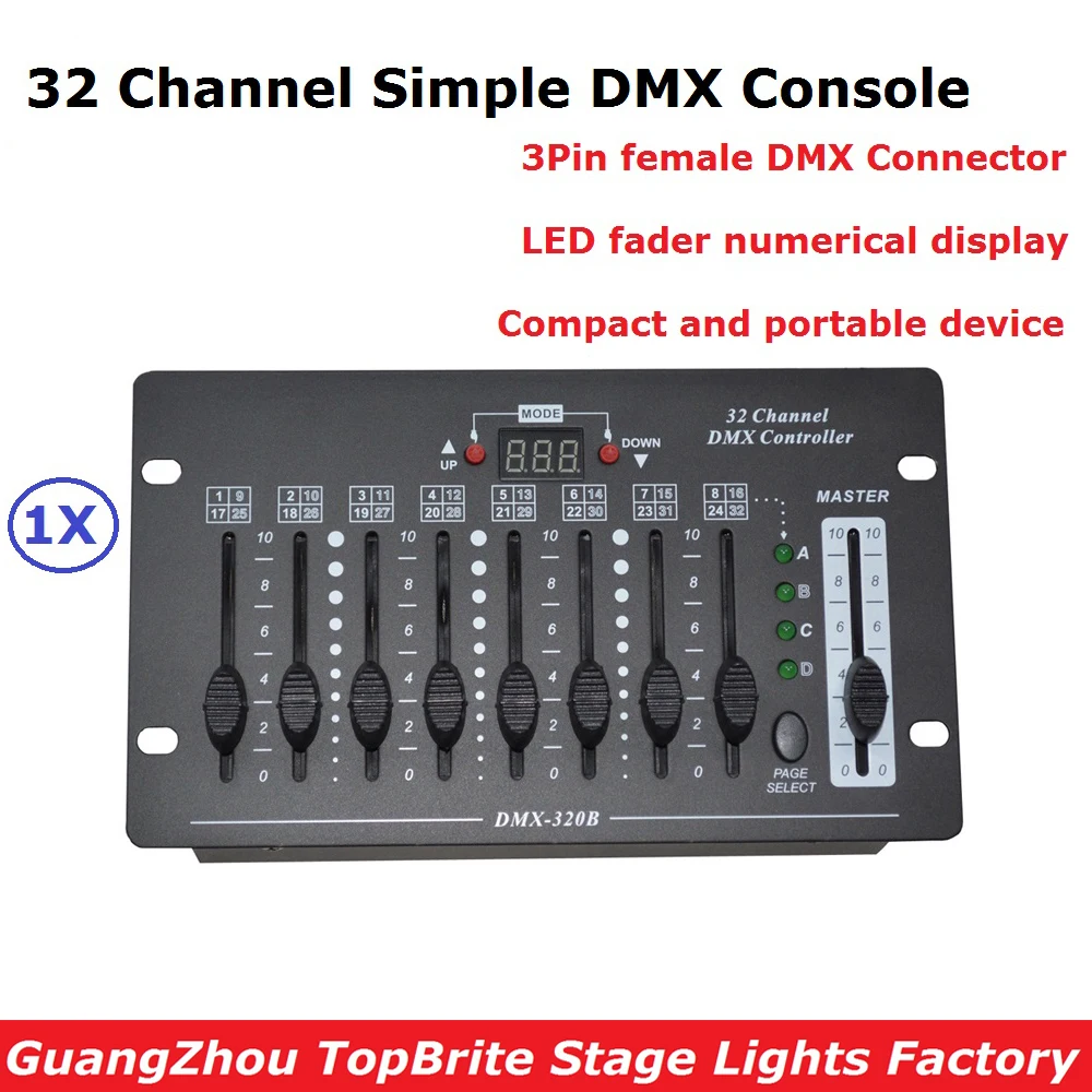 

NEW 32 Channel Simple DMX Controller Stage Lighting DJ Equipments DMX Console For LED Par Moving Head Spotlights DJ Controller
