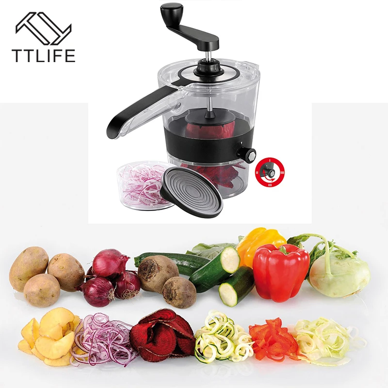 

TTLIFE Fruit Vegetable Cutter Chopper Manual Multi Functional Kitchen Shredders Spiral Slicer Cooking Gadget Cutter Chopper Tool