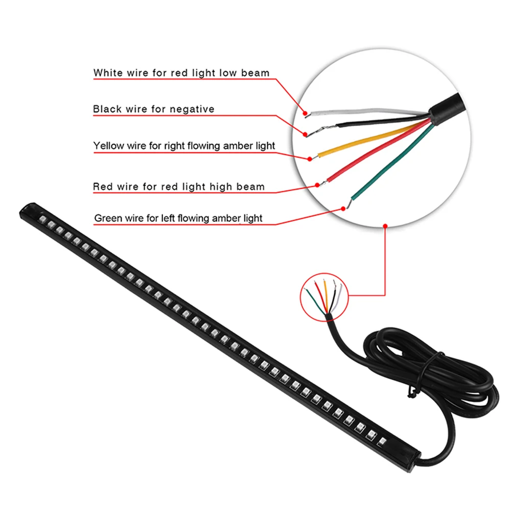 СВЕТОДИОДНЫЙ Автомобильный лента для мотоцикла светильник тормозной сигнал поворота SMD 3528 36-светодиодный светильник гибкий Красный Янтарный