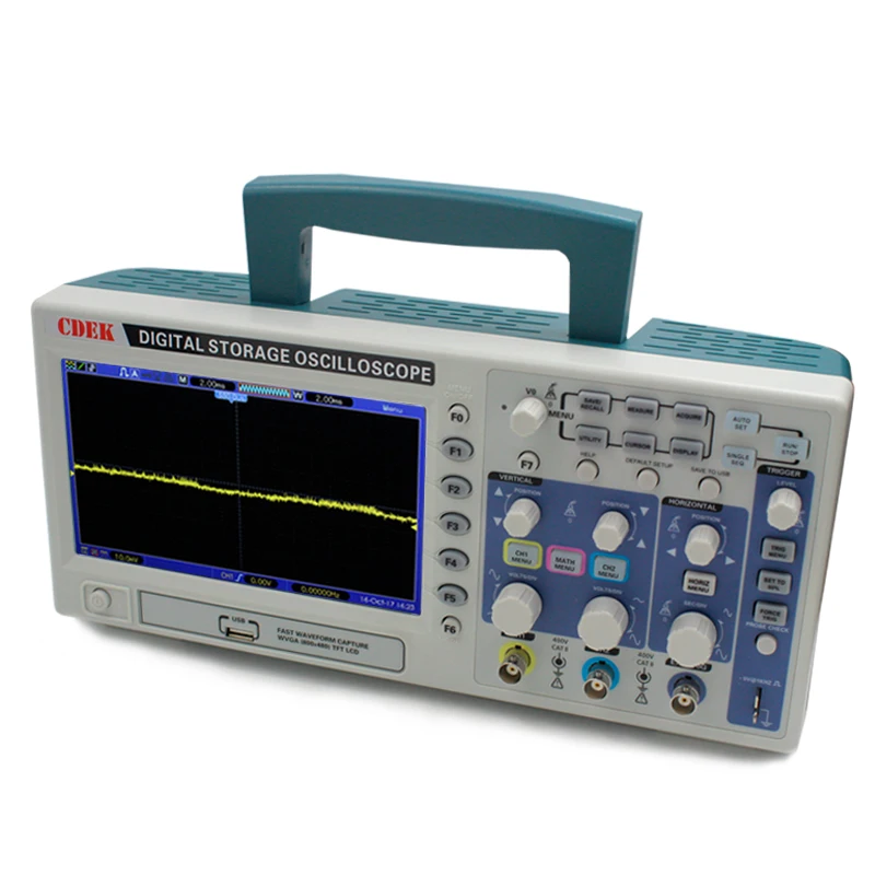 CDEK DSO1072P Осциллограф 2 канала 70 МГц Портативный осциллограф цифровой USB ЖК
