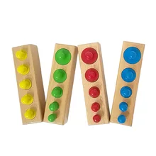 Montessori Toys Children Early Educational Learning Puzzle Wooden Toys Cylinder Socket Blocks Baby Development Practice Senses