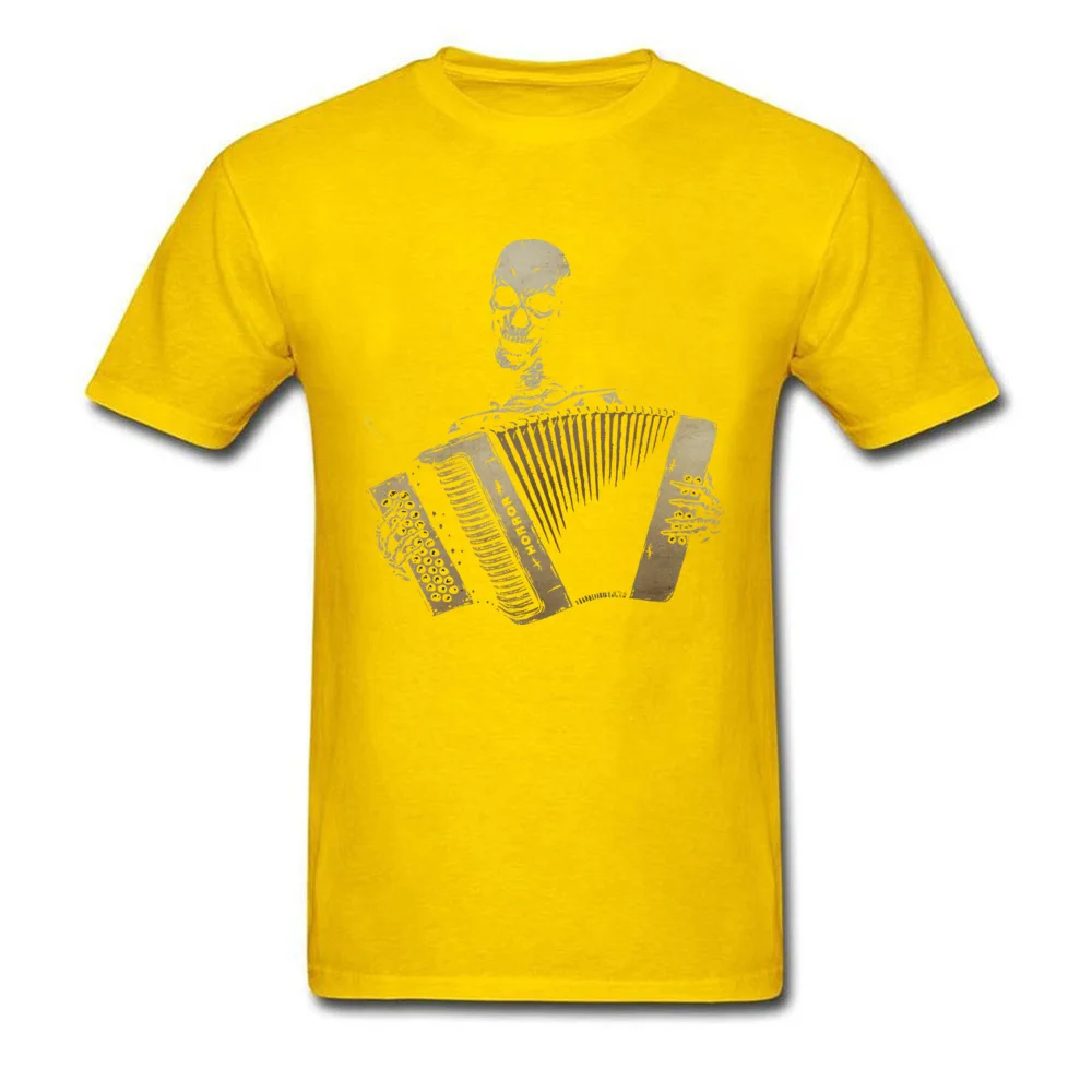 Custom T Shirts Graphic O Neck The Piano Accordion Blues 100% Cotton Men Tops Tees Slim Fit Short Sleeve Tee-Shirts The Piano Accordion Blues yellow