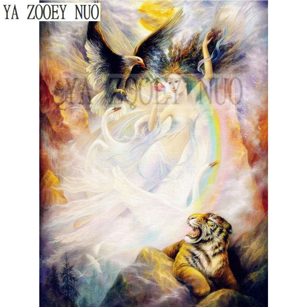 

YA ZOOEY NUODIY diamond painting Cross stitch Angel Eagle Tiger Handicraft art Needlework 3D Diamond Embroidery decor gift KL788
