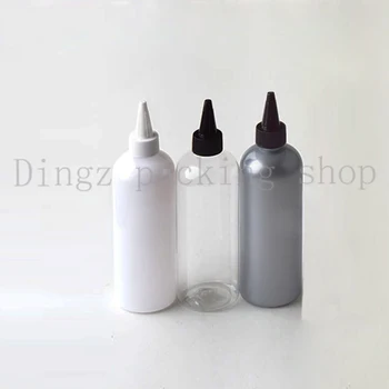 

Pointed Cap Plastic clear white Bottle Cosmetic Bottles 30pcs/lot 300ml PET Sample Dropper Essence Oil Liquid Lotion bottle