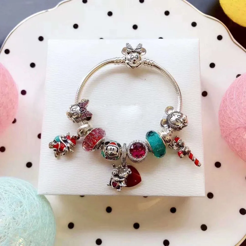

100% Pure Silver Original Copy 1:1 High Quality New Mickey Bracelet Series Factory Direct Batch Free Shipping