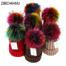 Fashion New Real Fox Fur Mink Pompoms 15cm Skullies Beanies Hats For Women Girl Winter Hats Children Warm Skullies Beanies Hats Fashion New Real Fox Fur Mink Pompoms 15cm Skullies Beanies Hats For Women Girl Winter Hats Children Warm Skullies Beanies Hats