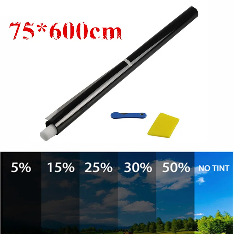 

600x75cm Car Window Tint Tinting Film Roll Auto Home Window Glass Summer Solar UV Protector Sticker Anti-explosion Window Foils