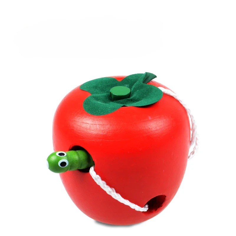 Монтессори игрушки для детей раннего обучения обучающая головоломка деревянные игрушки 3D Дети Забавный червь едят для фруктов яблок груша обучающая игрушка