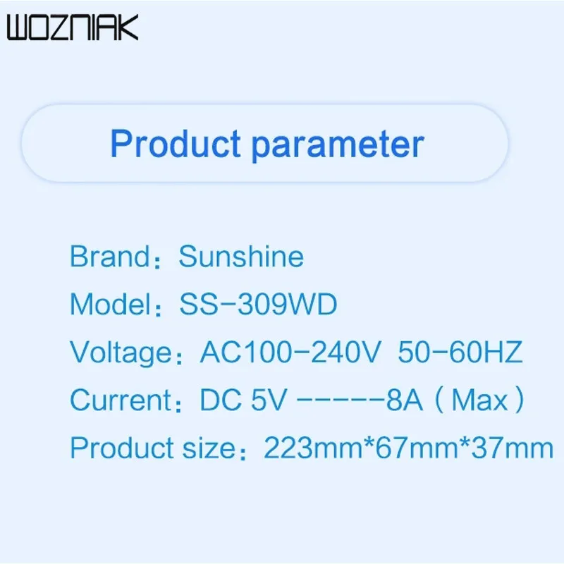 SS-309WD 8 USB портов Смарт USB зарядное устройство для беспроводной зарядки телефона