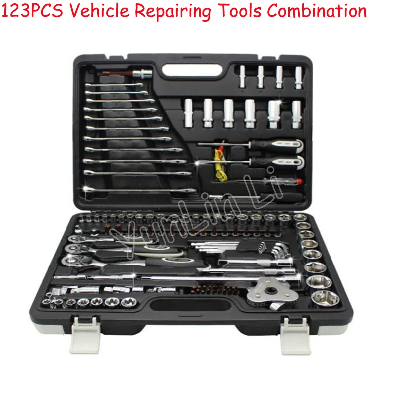 

123PCS/Set Automobile Maintenance Toolbox Multi-function Auto Repair Car Combination Wrench Suit Hand Tools Part 102123