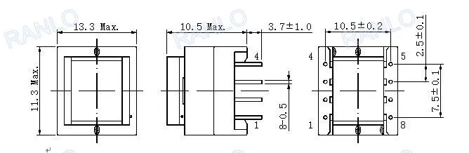 EE13 Трансформатор smps 85-265VAC до 24 В высокочастотный ферритовый сердечник трансформатор горизонтальный PI устройство TNY285PG