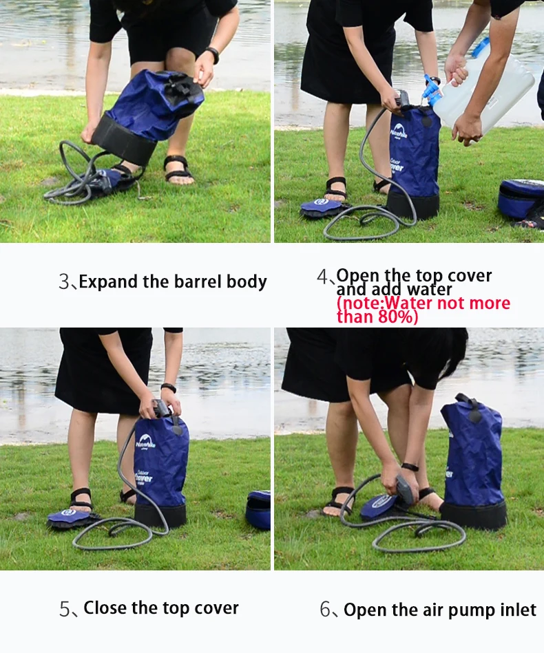 Naturehike 11L Outdoor Camp Shower Water Bag Foldable Mountainotes