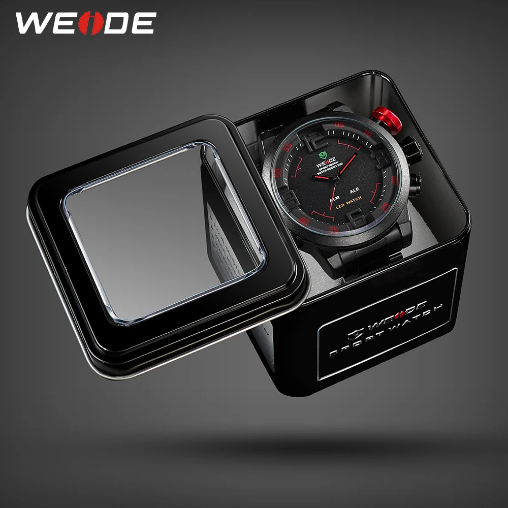  WEIDE Mens Sports Business Military Army Quartz movement Analog led Digital Automatic Date Alarm Wr