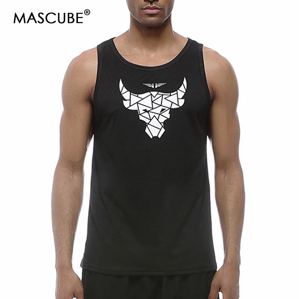 

MASCUBE Mens Fitness Sports Sleeveless Shirt Running Vests Quick-drying Tops Tank Top Men Bodybuilding Clothing