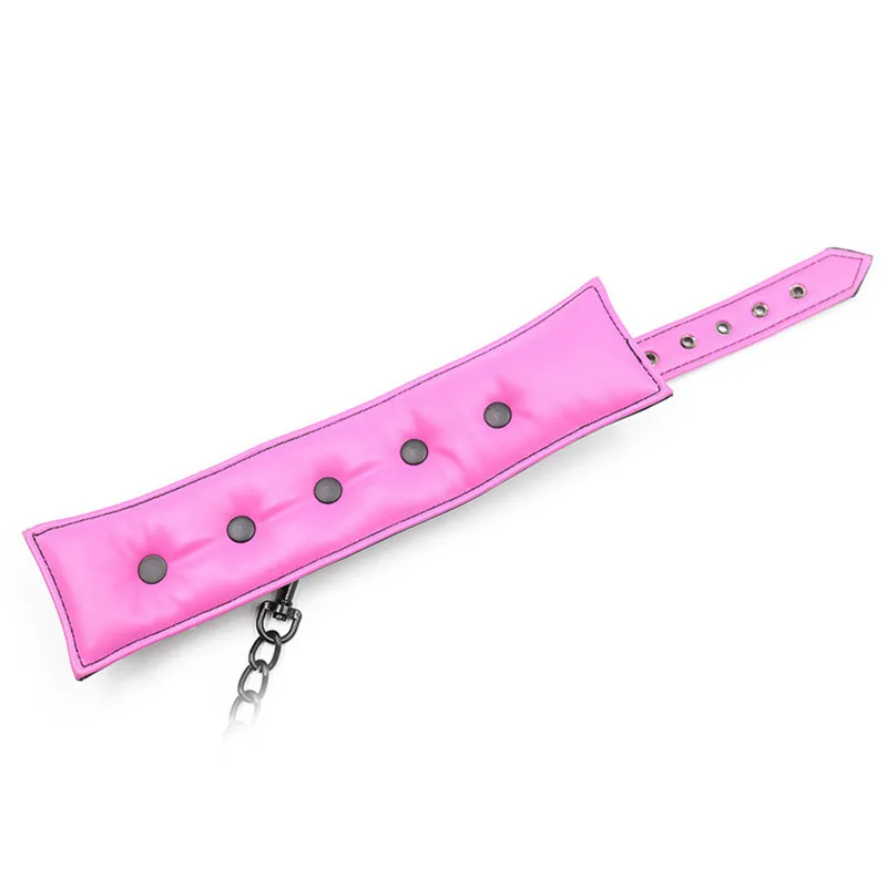  On The Bed Stress Restrain System with Soft Sponge Sex Handcuffs and Wrist Shackles Straps Collar R