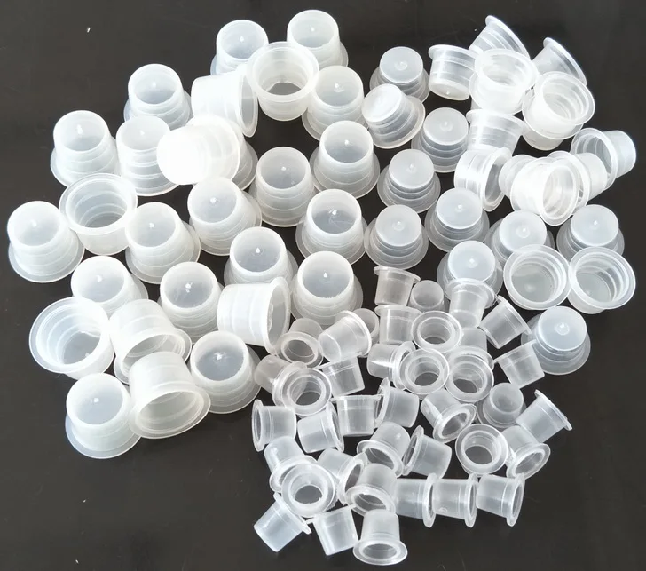 Прозрачные пластиковые белые колпачки для тату-чернил чашки 300 шт S+ 200 шт M+ 100 шт L = 600 шт для чернила для татуажа AT-001