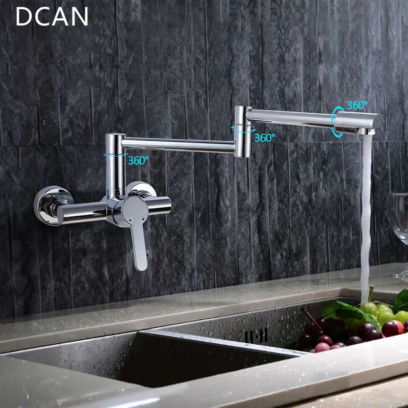 Kitchen Sink Faucets Brass Chrome Fold Kitchen Faucet Extension Hot&Cold Water Kitchen Faucets Mixer Tap Folding Bar Sink Faucet Kitchen Sink Faucets Brass Chrome Fold Kitchen Faucet Extension Hot&Cold Water Kitchen Faucets Mixer Tap Folding Bar Sink Faucet