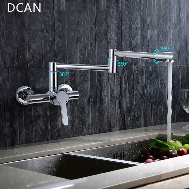 Best Price Kitchen Sink Faucets Brass Chrome Fold Kitchen Faucet Extension Hot&Cold Water Kitchen Faucets Mixer Tap Folding Bar Sink Faucet