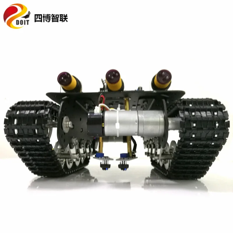 

SZDOIT TS100 Infrared Tracking Obstacle Avoidance Metal Tank Chassis Shock Absorbing Crawler RC Robot DIY For Arduino