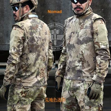 Горная молния Ripstop с длинным рукавом Боевая рубашка Mandrain воротник толстовка Kryptek Camo тактическая рубашка Typhon полиция боевая рубашка