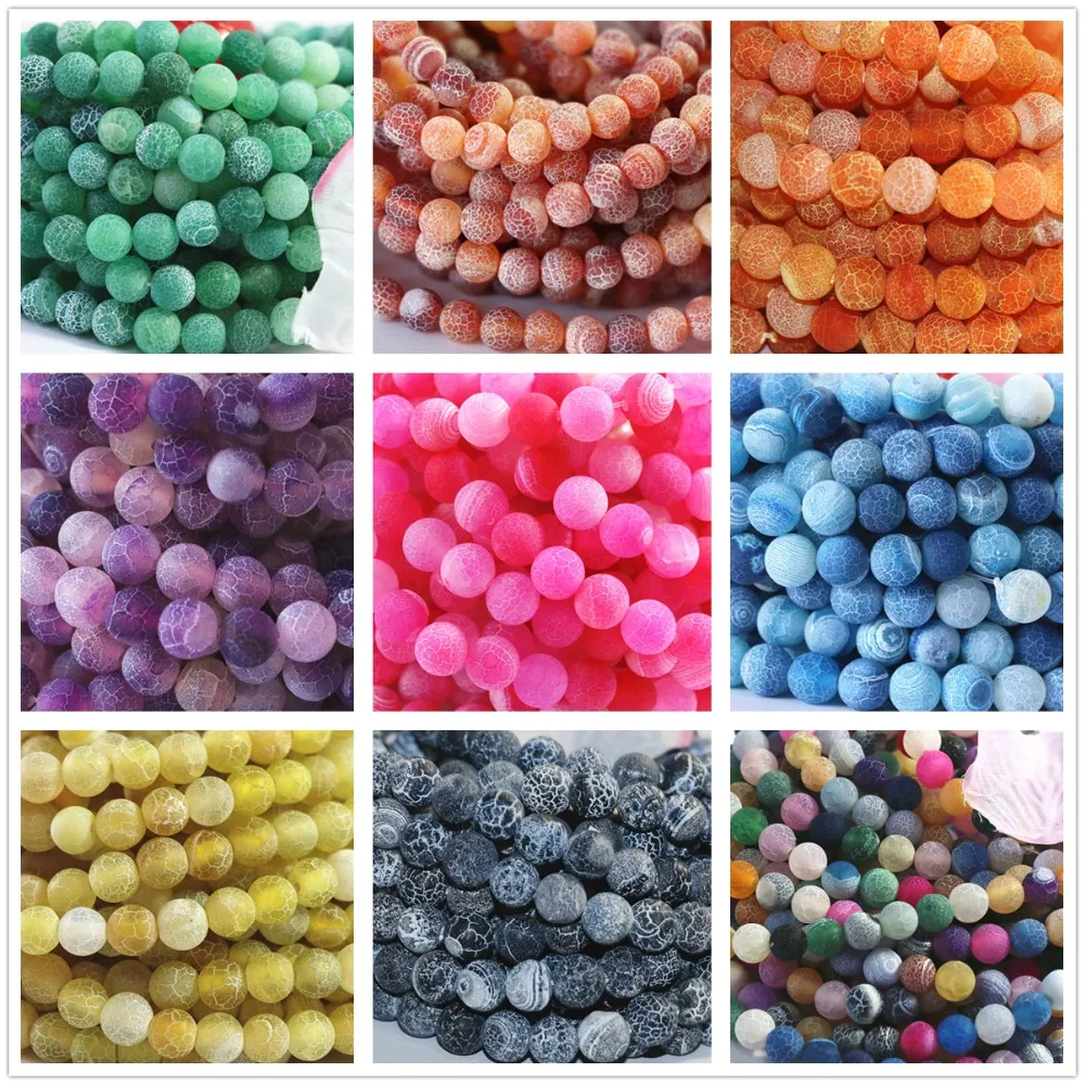 Newly multicolor natural weathered agate stone 12mm round loose beads diy Jewellery 15″ A01-4