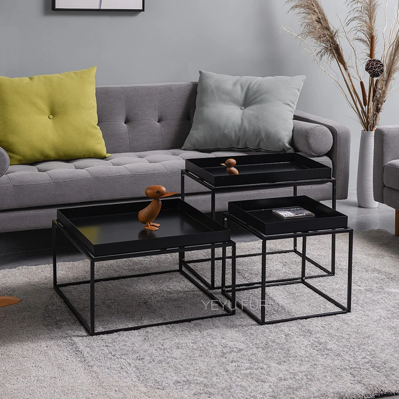

Modern Design Loft Metal Steel Tray Table loft Tea Side Table Association Tea Coffee Table minimalism Design Side Table 3 size