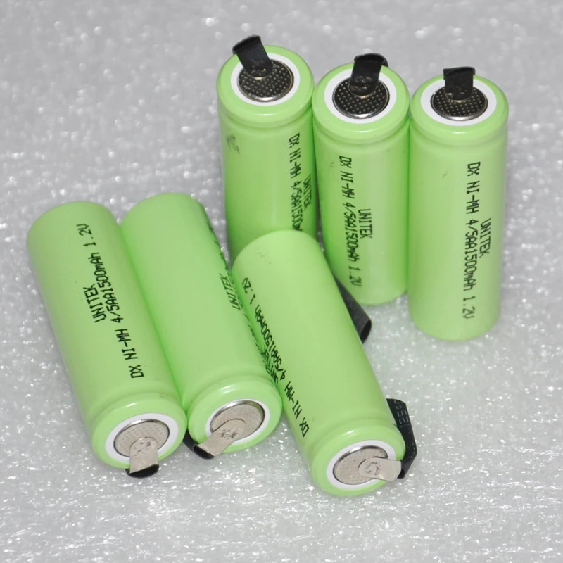 US 1500mah 1,2 V 4/5AA перезаряжаемая ni-mh батарея 4/5 AA ni mh 14430 ячейка с контактами для сварки для электробритва DIY