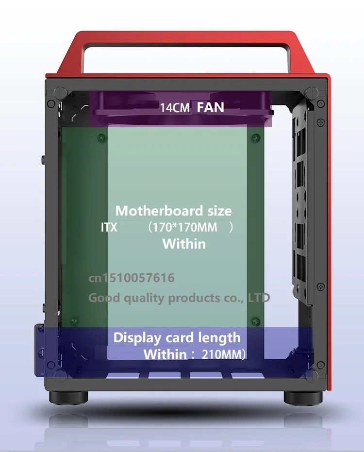 Jonsbo красный T8 ITX портативный мини алюминиевый корпус боковой прозрачный маленький чехол для компьютера продукт на сегодняшний день