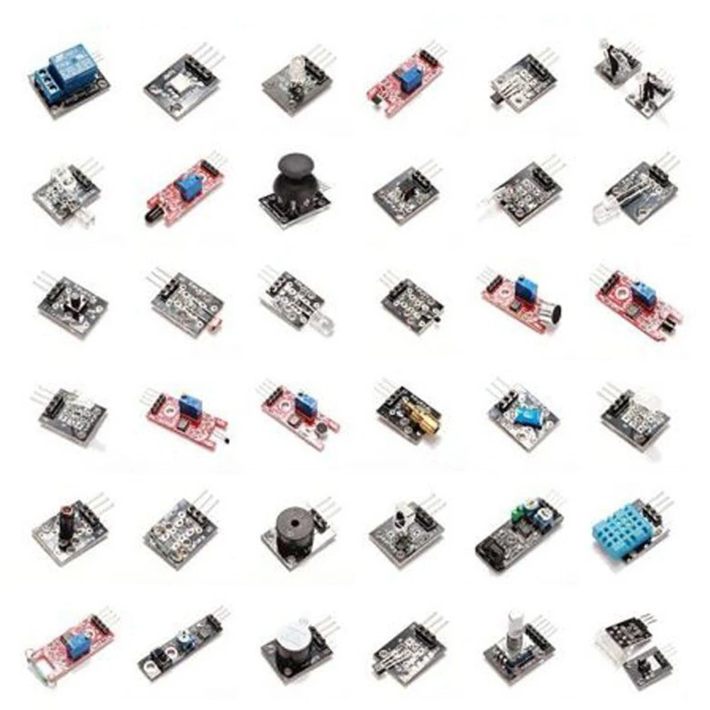 

37 Sensors Assortment Kit 37 in 1 Sensor Module Starter Kit MCU Educ,inclue 2-color LED module Tilt switch module