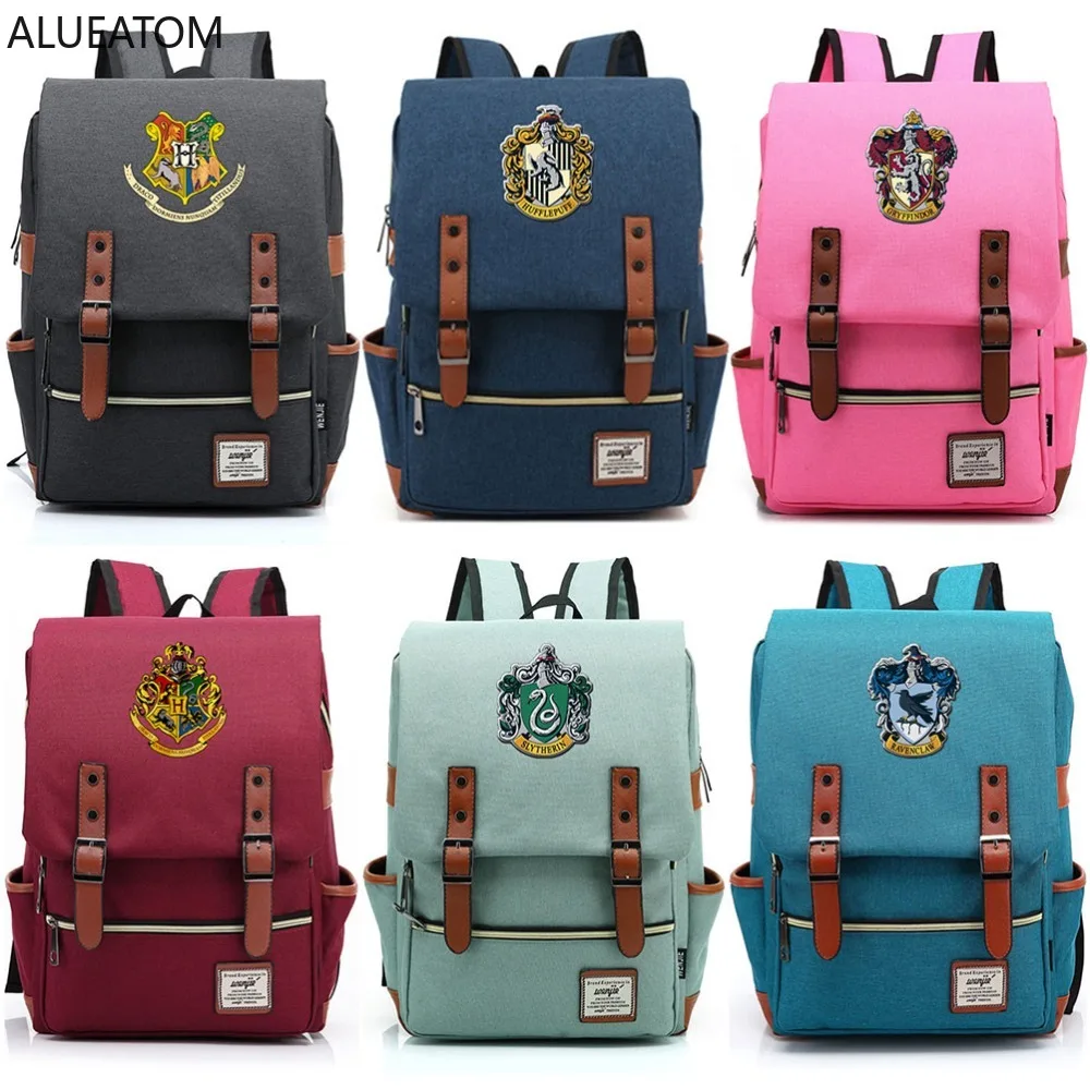 

Magic Hogwarts Ravenclaw Slytherin Gryffindor Boy Girl Student School bag Teenagers Schoolbags Canvas Women Bagpack Men Backpack