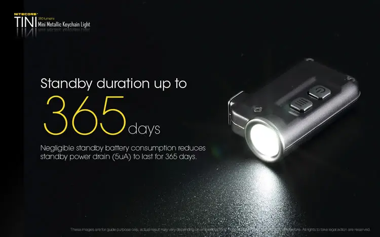 NITECORE TINI металлический брелок светильник со встроенной батареей USB перезаряжаемая Кнопка мини флэш-светильник Открытый Поиск