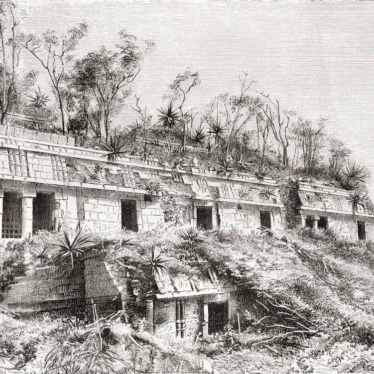 The Palace of the Masks or Codz Po'op Palace  Kabah  Yucat Poster Print (32 x 24)