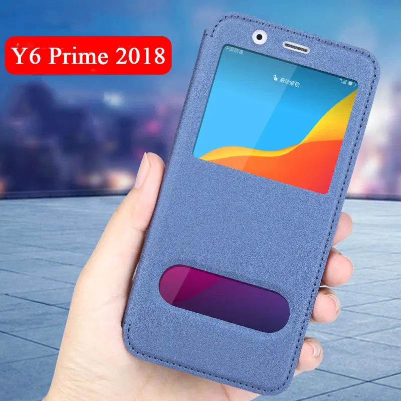 View Window Cover for Huawei Y6 Prime 2018 Case Flip Leather Case for Huawei Y6 prime 2018 Phone Cases ATU-L42 ATU-L31 Cover Bag