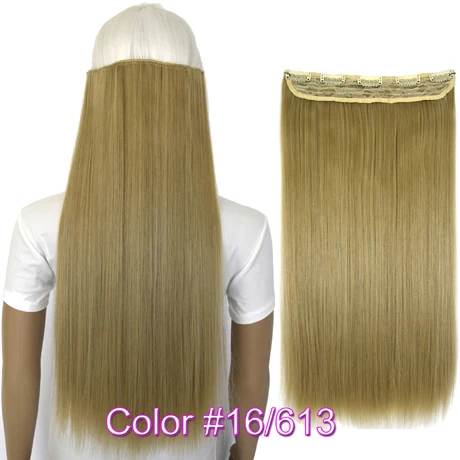 TOPREETY термостойкие B5 синтетические волосы волокно 130гр прямые 5 клипов на заколках для наращивания волос 5016 - Цвет: 16-613