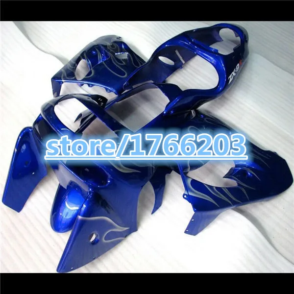 ZX-9R Fairing for KAWASAKI Ninja 98-99 ZX9R 1998 1999 ZX 9R 98 99 blue white flames 1998-1999 ABS Plastic Ning | Автомобили и